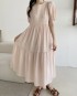 Puff sleeve pleat dress