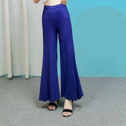 Pleated flare palazzo pants