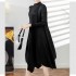 Pleated sheer sleeve dress