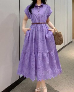 Eyelet dress with inner slipdress