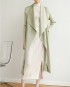 Pleated long waterfall cardigan