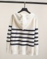 LM+ Stripe hoodie knit pullover