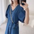 Denim button dress