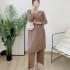 Pleated long tunic and pants set