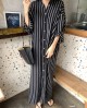 Long stripe button dress