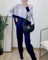 Pleated Colorblock blouse and pants set