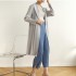 Pleated long single button cardigan