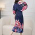 Pleated floral motif dress