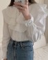 Oversized lace collar blouse