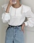 Oversized collar blouse