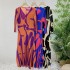 Pleated abstract motif dress