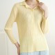 Pleated button blouse