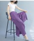 Pleated long asymmetrical layer pants