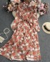 Floral motif button dress