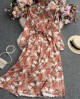 Floral motif button dress