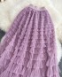 Long candy color ruffle skirt