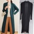 Pleated long open cardigan