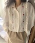 Floral embroidery blouse