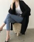 Long cable knit cardigan