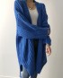 Long cable knit cardigan