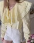 Oversized lace collar blouse