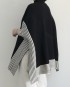 Geometric knit pullover cape