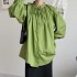 Oversized ruffle neckline blouse