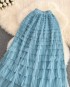 Long candy color ruffle skirt