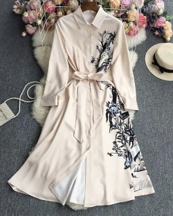 Floral dress with sash