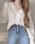 Crotchet knit button cardigan