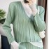 Pleated single button cardigan