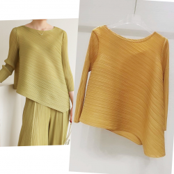 Pleated asymmetrical blouse