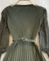 Pleated Dress with Sheer Sleeves