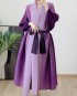 Pleated long ombre cardigan