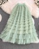 Long candy color ruffle skirt