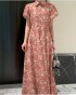 Floral motif long dress