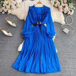 Ruffle neckline dress