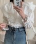 Oversized lace collar blouse