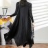 Pleated sheer sleeve dress