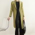 Pleated long single button cardigan