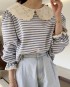 Collar stripe blouse