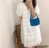 Puff sleeve eyelet dress