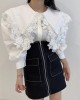 Embroidery collar blouse