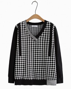 LM+ Checkered knit pullover