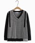 LM+ Checkered knit pullover