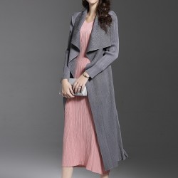 Long pleated open cardigan