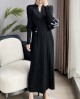 Pleated long basic dress