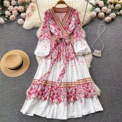 Floral dress with sash