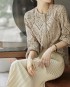 Embroidery eyelet blouse