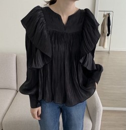 Shimmer ruffle blouse